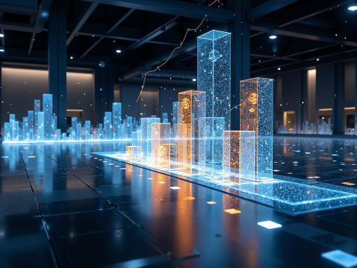 未来科技概念图，数字化城市天际线，蓝色光影效果，现代科技风格，抽象背景